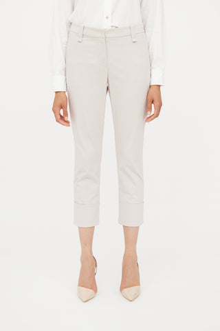 Brunello Cucinelli Beige Cuff Leg Pant