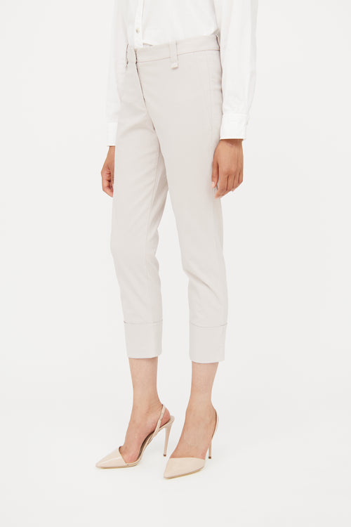 Brunello Cucinelli Beige Cuff Leg Pant