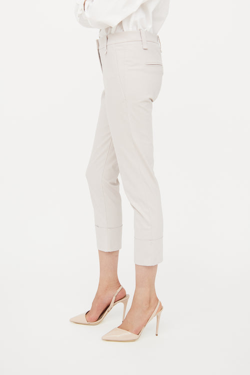 Brunello Cucinelli Beige Cuff Leg Pant