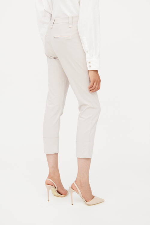 Brunello Cucinelli Beige Cuff Leg Pant