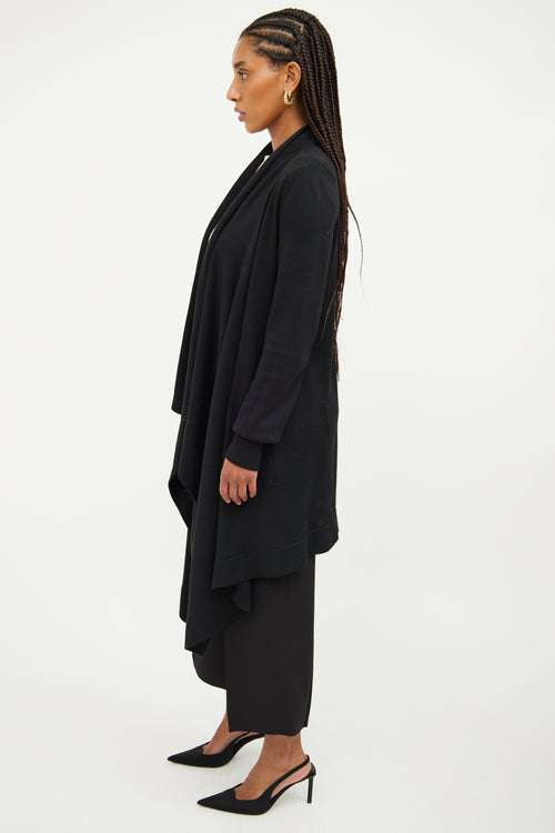 Jil Sander Black Cashmere Wool Open Cardigan