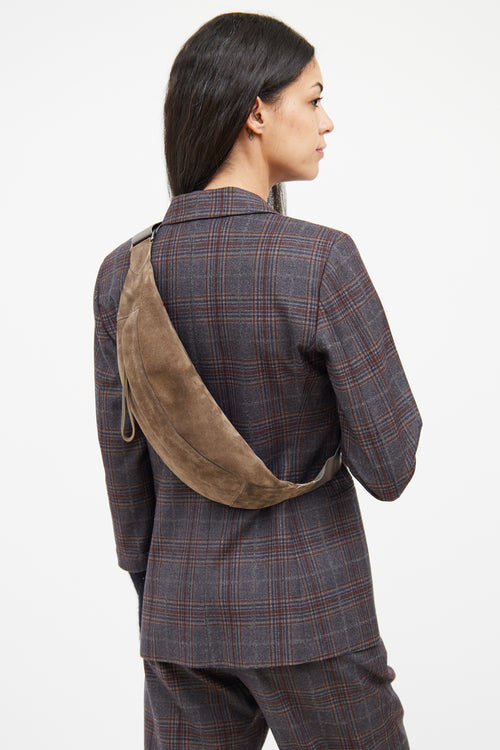 Brunello Cucinelli Brown Suede Waist Bag