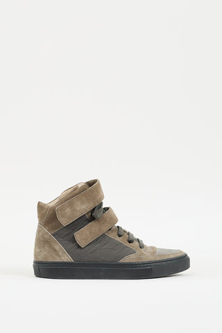 Brunello Cucinelli Brown Suede Monili High Top Sneaker