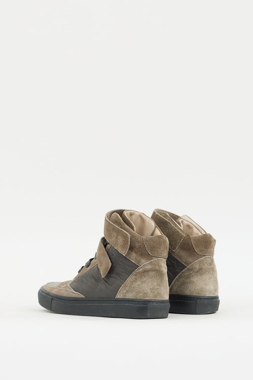 Brunello Cucinelli Brown Suede Monili High Top Sneaker