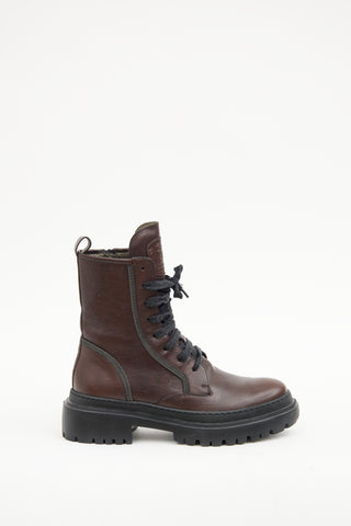 Brunello Cucinelli Brown Monili Combat Boot