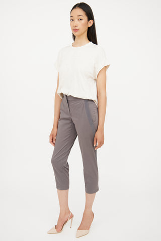 Brunello Cucinelli Grey Cropped Pant