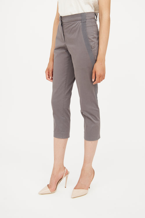 Brunello Cucinelli Grey Cropped Pant