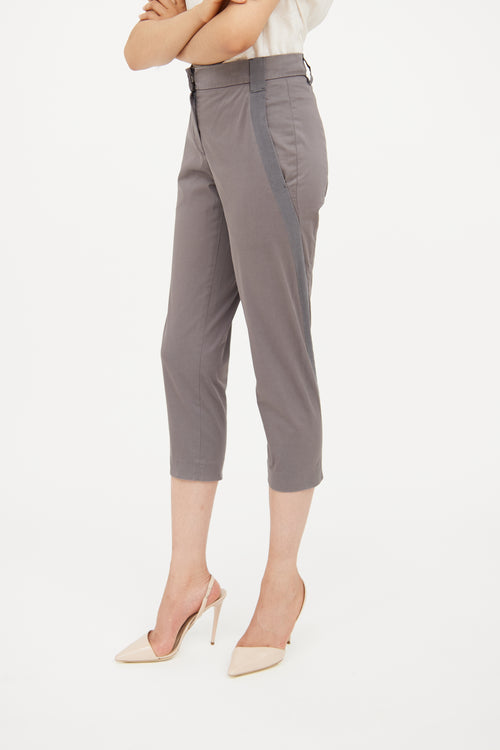 Brunello Cucinelli Grey Cropped Pant