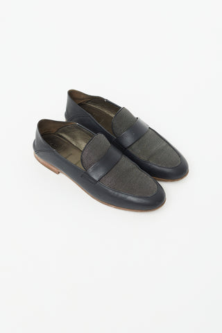 Brunello Cucinelli Navy Monili Embellished Loafer