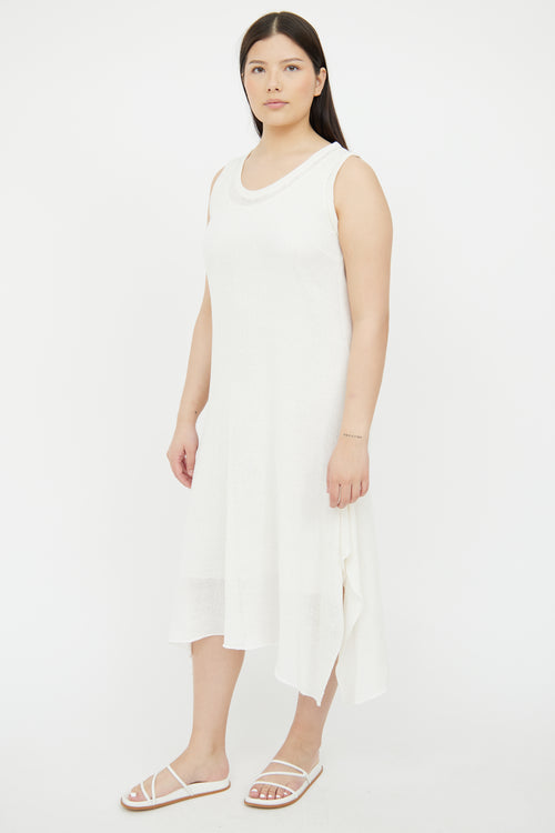 Brunello Cucinelli Cream Knit Sleeveless Dress