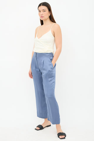 Brunello Cucinelli Satin Cropped Trouser