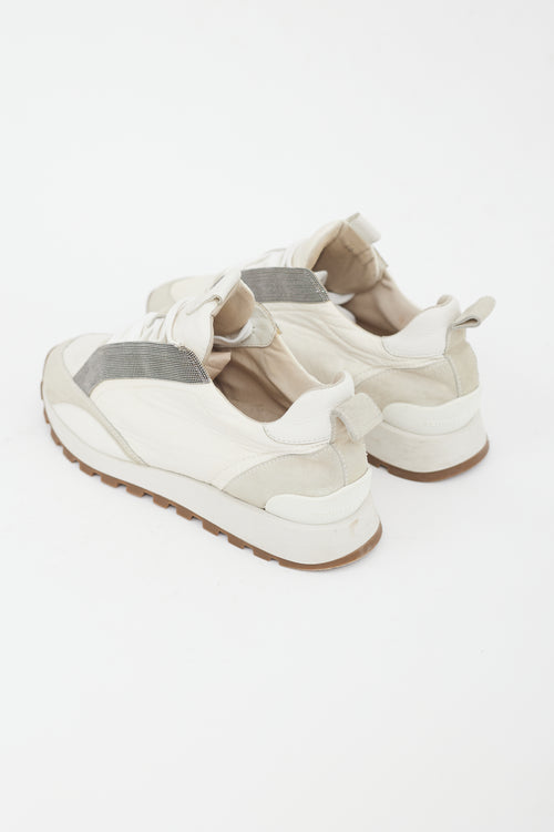 Brunello Cucinelli Cream Nylon Monili Sneaker