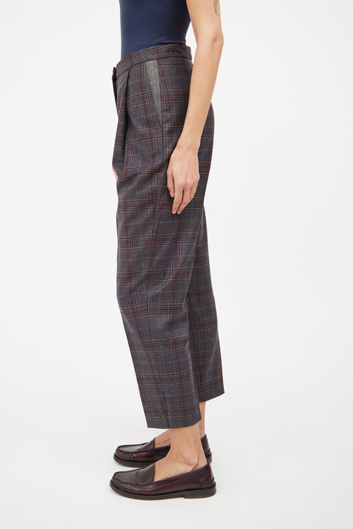 Fabiana Filippi Grey Check Embellished Pant