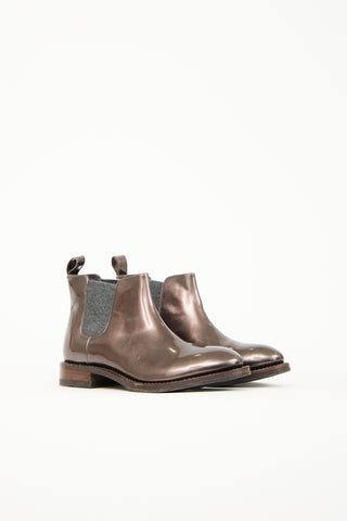 Brunello Cucinelli Metallic Leather Chelsea Boot