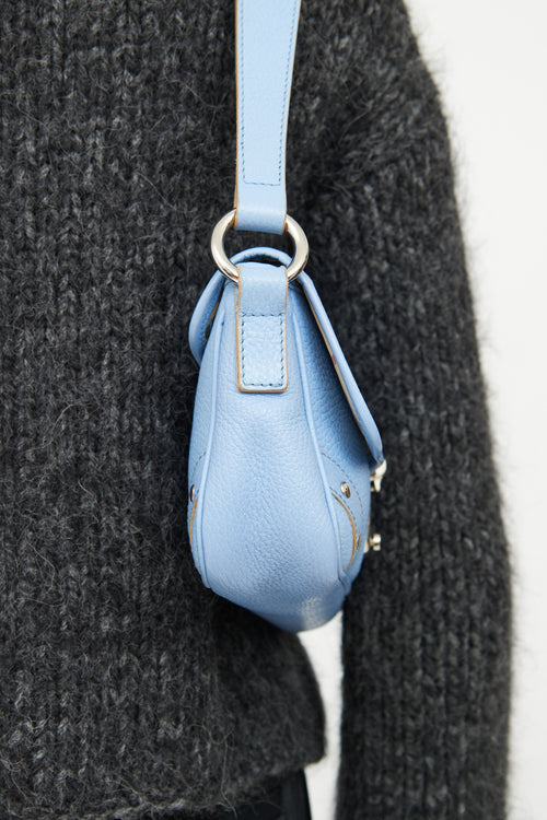 Burberry Pale Blue Leather Shoulder Bag