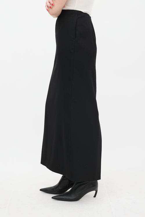 Buhee Black Wool Noah Midi Skirt