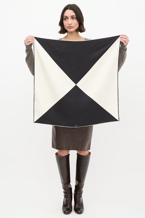 Buhee Cream 
Black Noah Silk Scarf