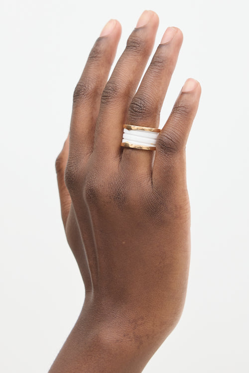 Bulgari 18K Rose Gold 
White B.zero1 Ring