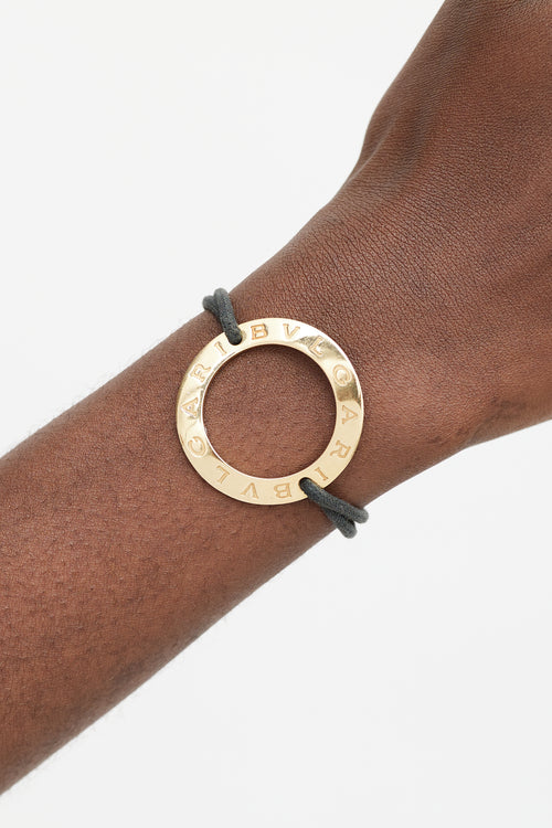 Bulgari 18K Yellow Gold 
Black Circular Band Bracelet