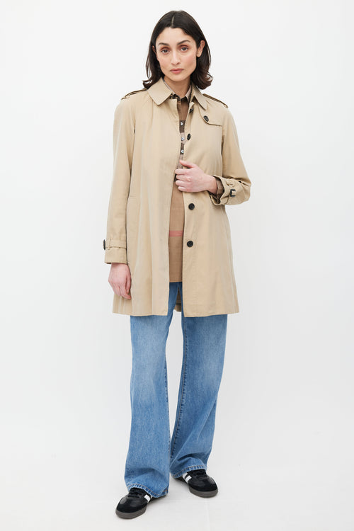 Burberry Beige Belted Trench Coat