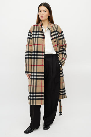 Burberry Beige 
Black Reversible Nova Check Coat