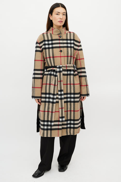 Burberry Beige 
Black Reversible Nova Check Coat