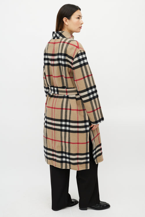 Burberry Beige 
Black Reversible Nova Check Coat