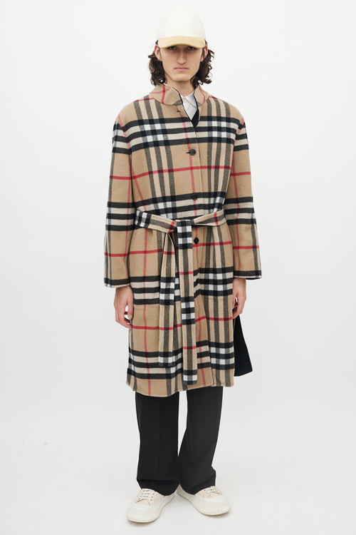 Burberry Beige 
Black Reversible Nova Check Coat