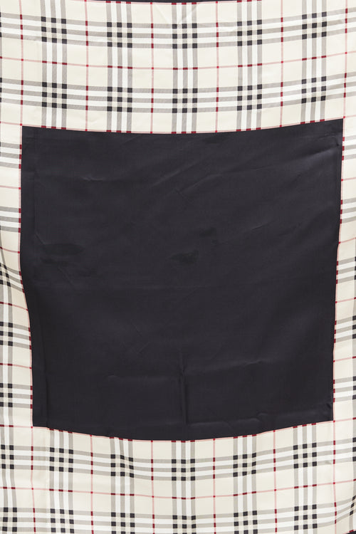 Burberry Beige 
Black Silk Nova Check Scarf