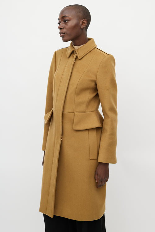 Burberry Beige Cashmere Peplum Coat