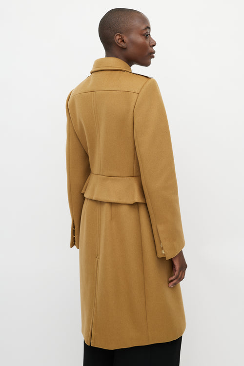 Burberry Beige Cashmere Peplum Coat