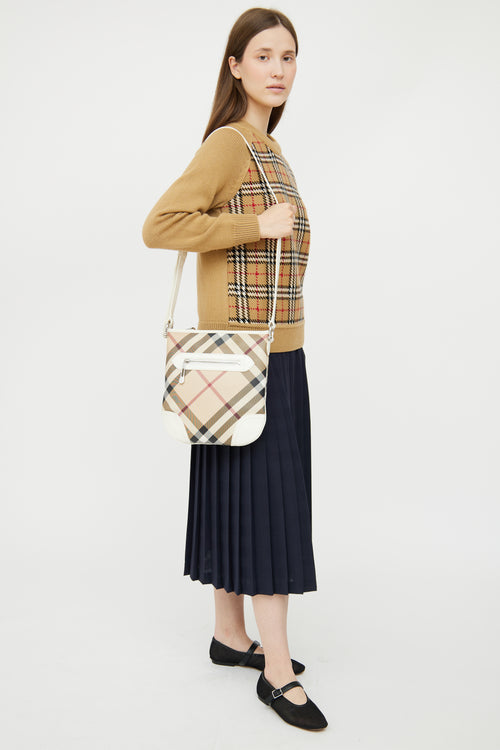 Burberry White 
Super Nova Check Crossbody Bag