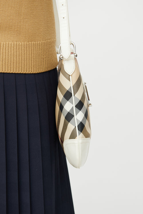 Burberry White 
Super Nova Check Crossbody Bag