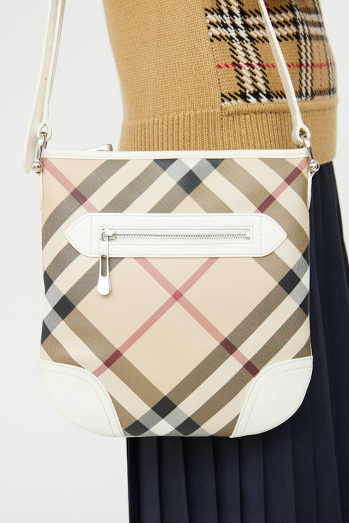 Burberry White 
Super Nova Check Crossbody Bag