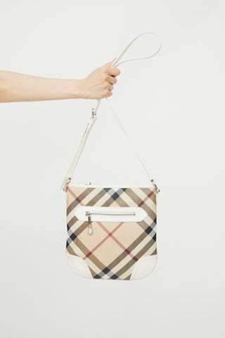 Burberry White 
Super Nova Check Crossbody Bag