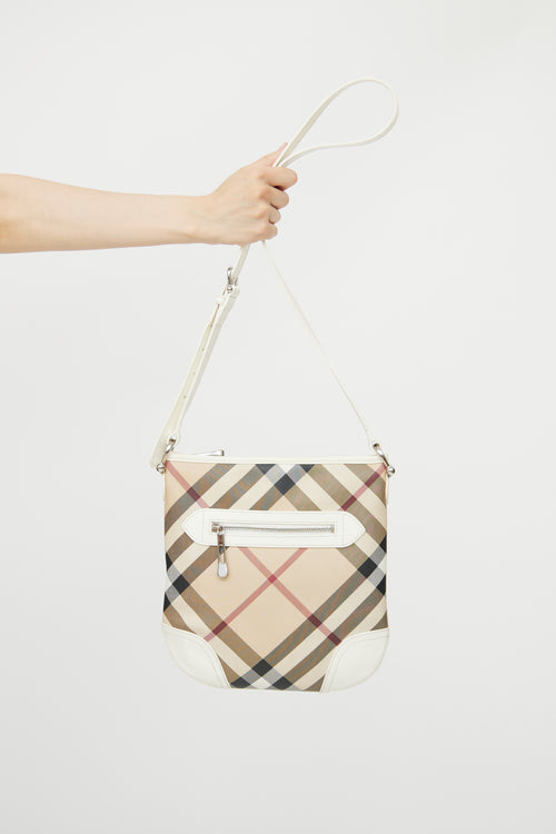 Burberry White 
Super Nova Check Crossbody Bag