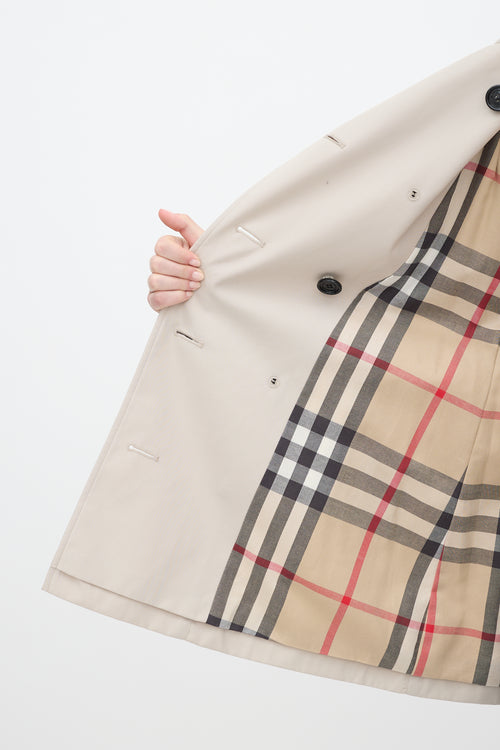 Burberry Beige Cotton Belted Midi Trench Coat