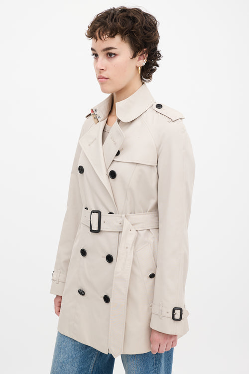 Burberry Beige Cotton Belted Midi Trench Coat