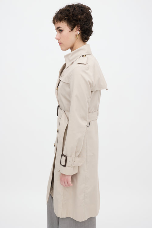 Burberry Beige Cotton Belted Trench Coat