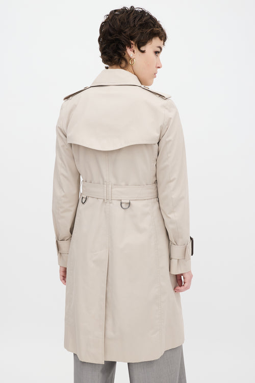 Burberry Beige Cotton Belted Trench Coat