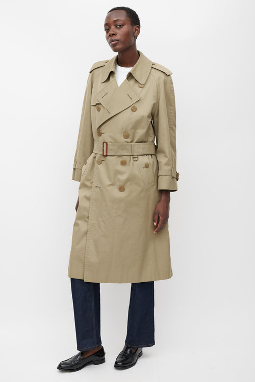 Burberry Brown Double Breasted Trench Coat