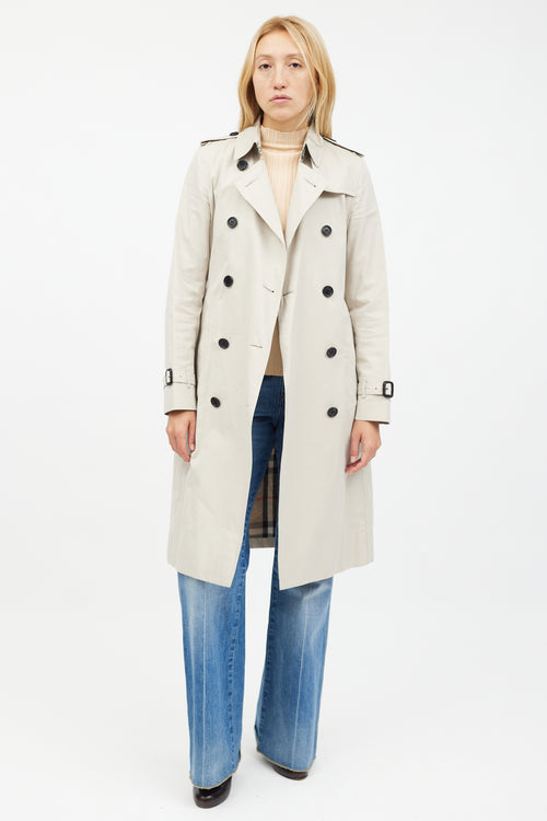 Burberry Beige 
Black Button Trench Coat