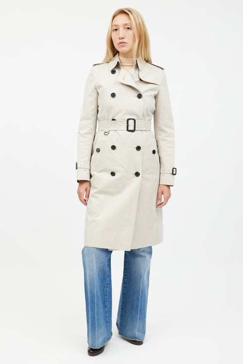 Burberry Beige 
Black Button Trench Coat