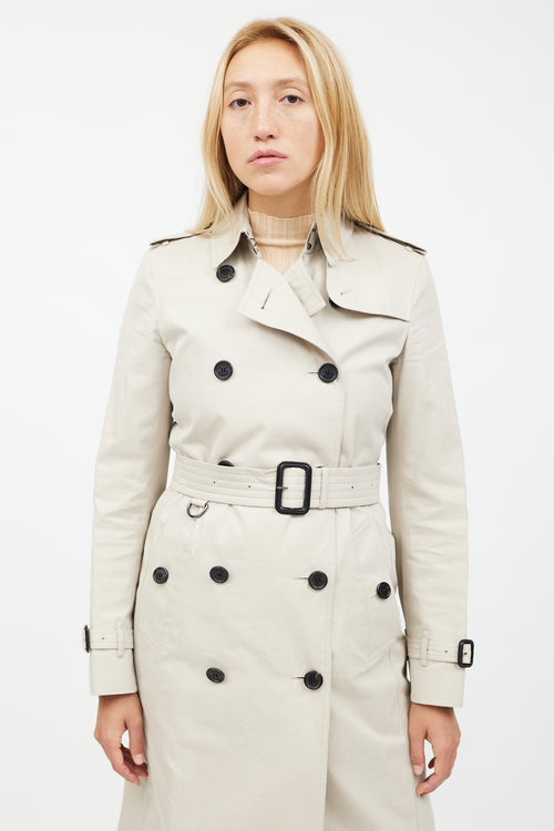 Burberry Beige 
Black Button Trench Coat