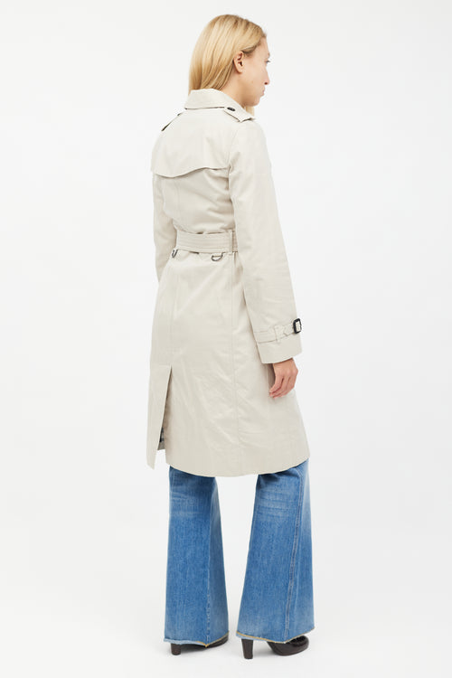 Burberry Beige 
Black Button Trench Coat