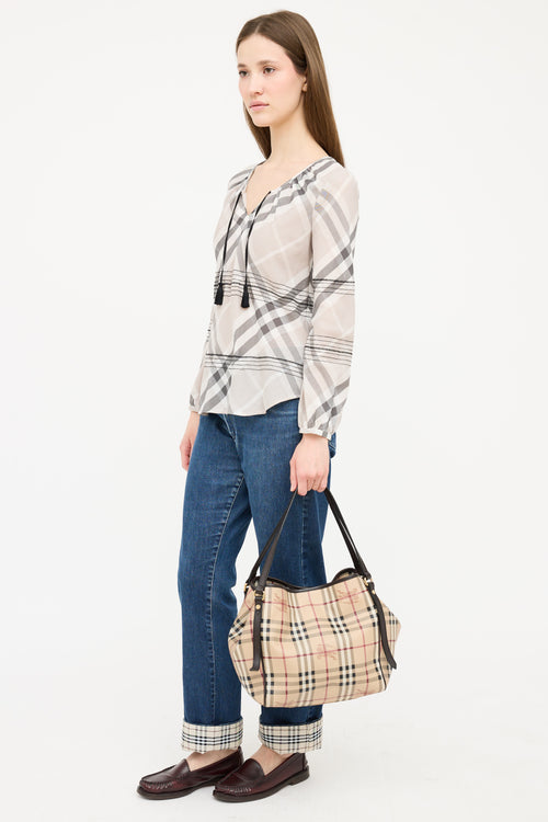 Burberry Beige 
Multicolour Haymarket Check Canterbury Tote