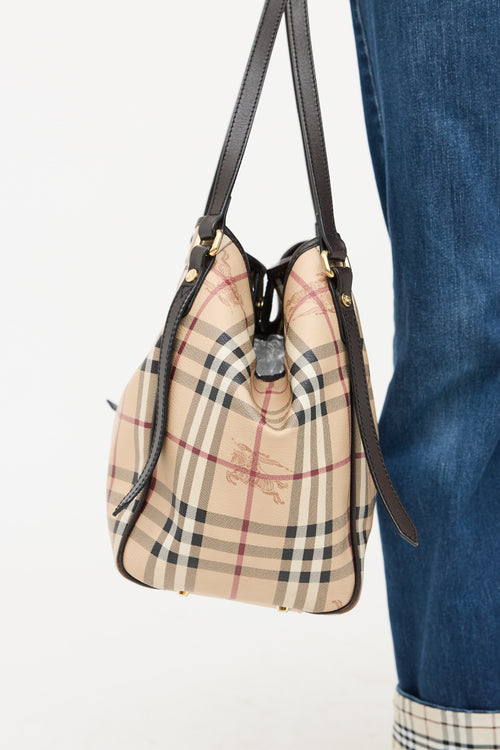 Burberry Beige 
Multicolour Haymarket Check Canterbury Tote