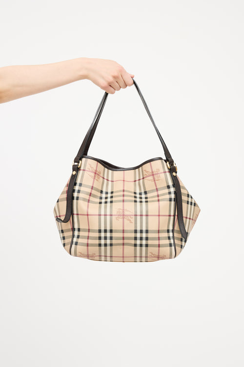 Burberry Beige 
Multicolour Haymarket Check Canterbury Tote