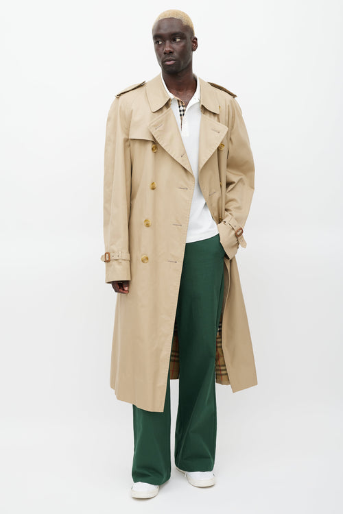 Burberry Beige Lined Belted Trench Coat