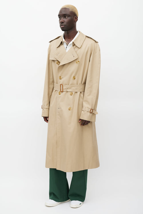 Burberry Beige Lined Belted Trench Coat